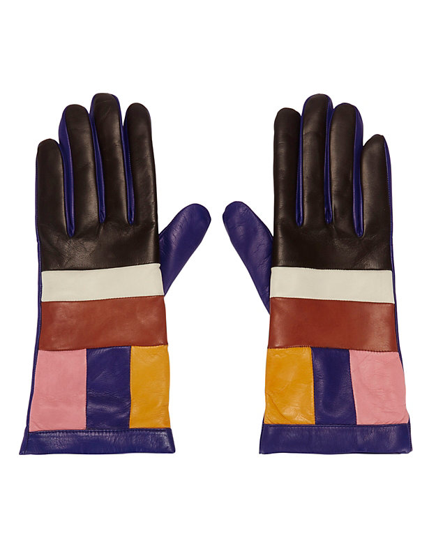 Missoni Colorblock Leather Gloves | Shop IntermixOnline.com