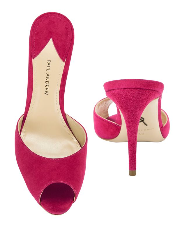 PAUL ANDREW Aristate Pink Suede Mules