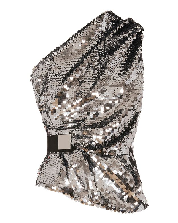 sequin one shoulder top