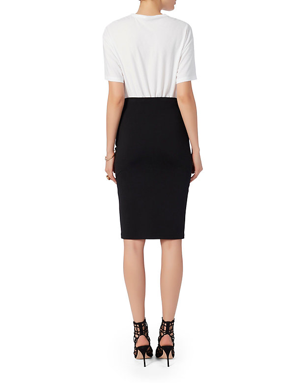 T by Alexander Wang Ponte Midi Skirt: Black | Shop IntermixOnline.com