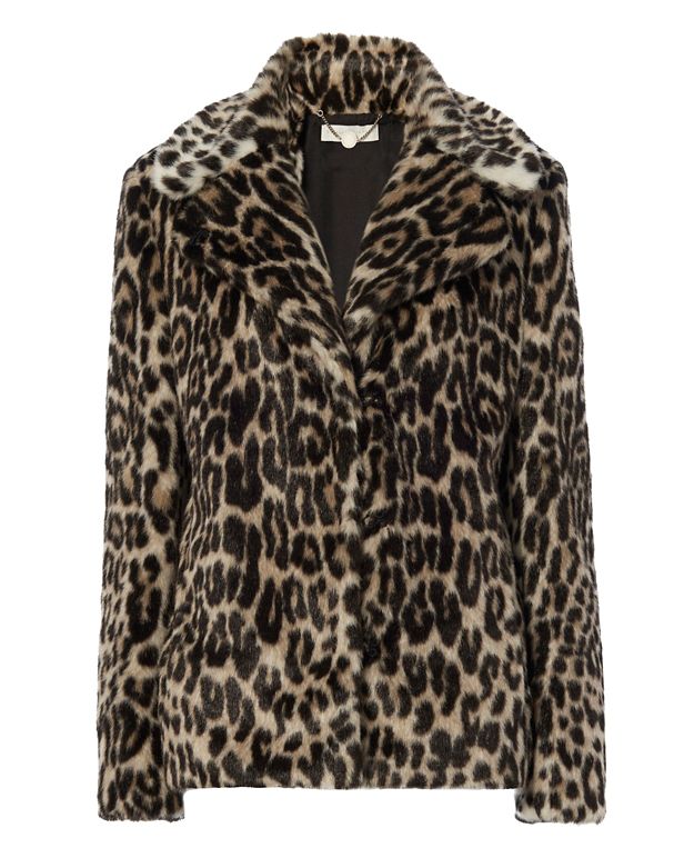 Stella McCartney Alter Leopard Pattern Faux Fur Coat - INTERMIX®