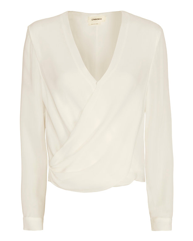 L'Agence Gia Cross Front Blouse - INTERMIX®