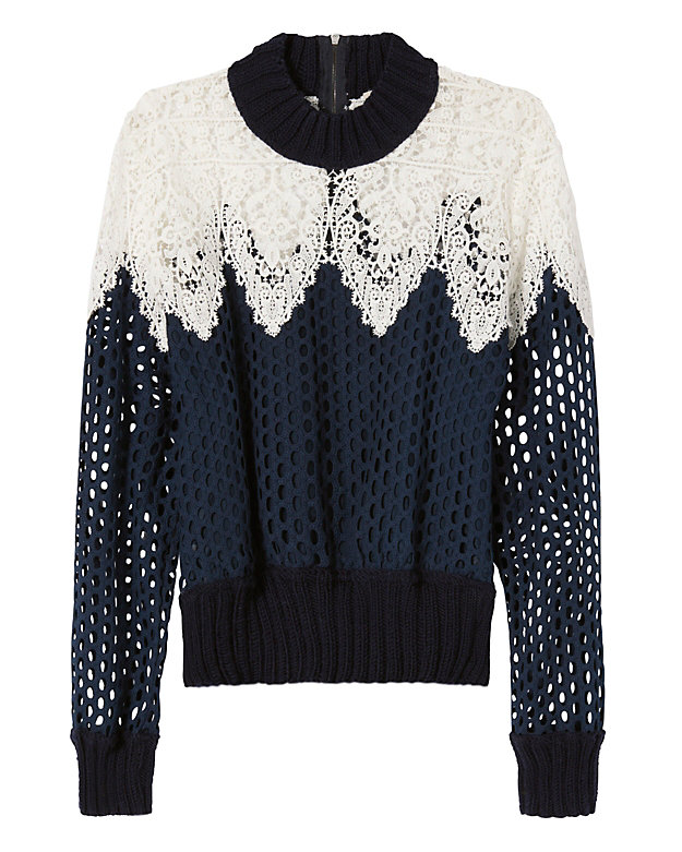 Sea Lace/Mesh Sweatshirt | Shop IntermixOnline.com