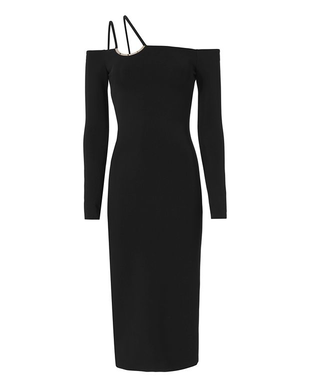 David Koma Wide Off The Shoulder Strap Dress: Black | Shop ...
