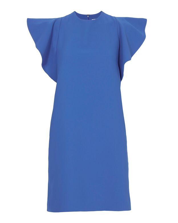 VICTORIA VICTORIA BECKHAM FLOUNCE SLEEVE SHIFT DRESS, BLUE | ModeSens