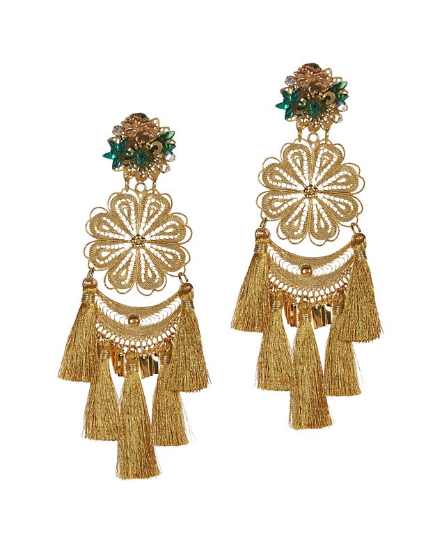 Mercedes Salazar Fiesta Chandelier Earrings: Gold | Shop IntermixOnline.com