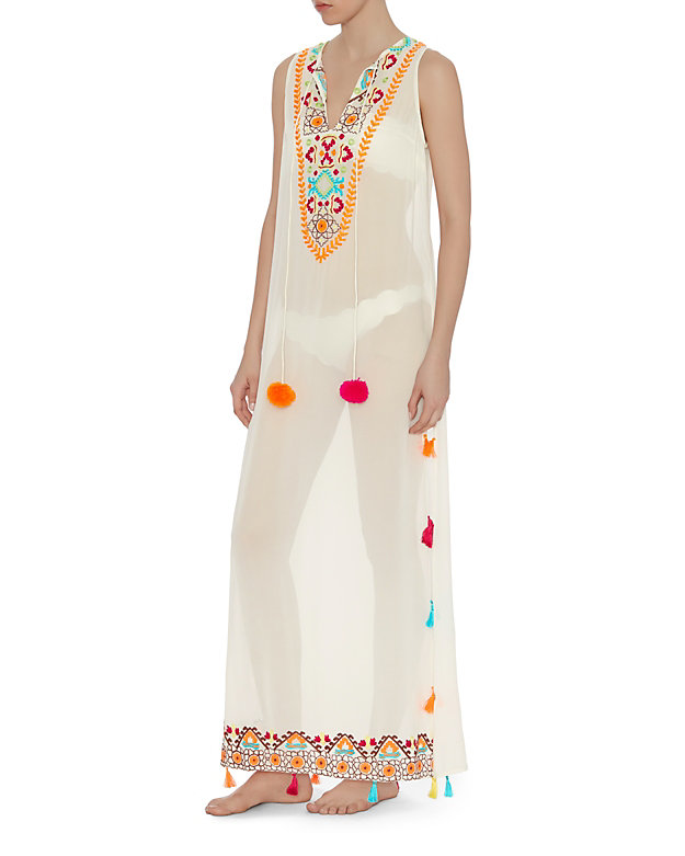 Hemant & Nandita EXCLUSIVE Embroidered Pom/Tassel Maxi Dress | Shop