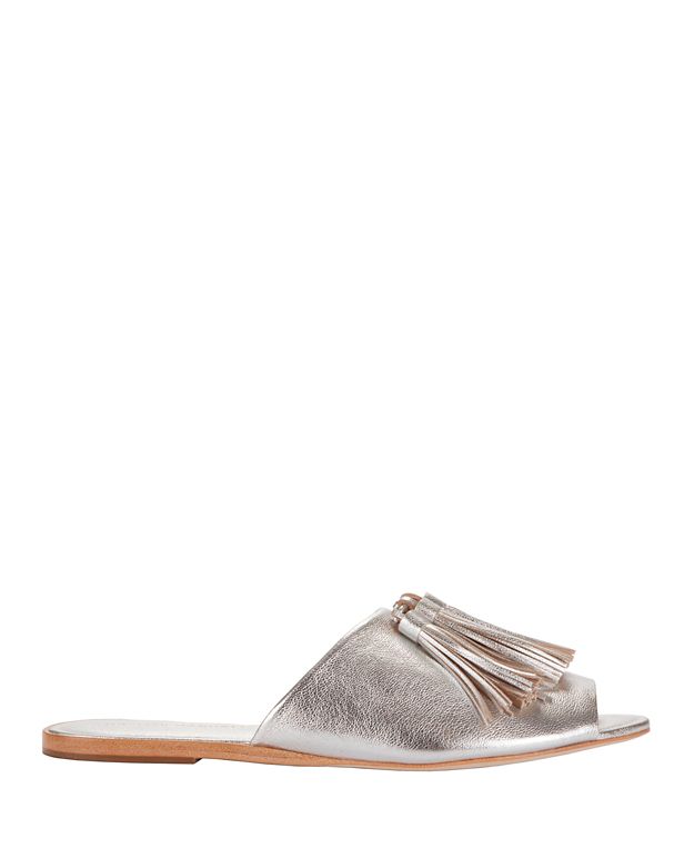 tassel slide sandals