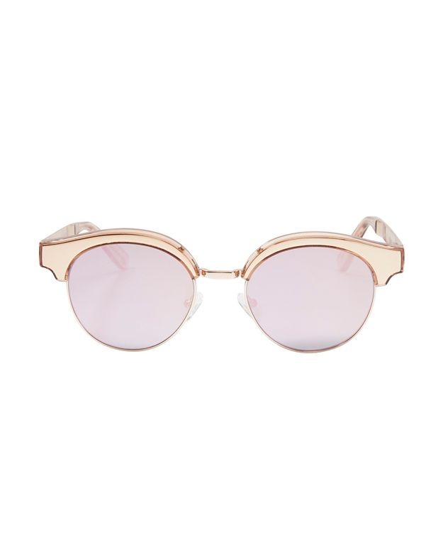 Le Specs Luxe Cleopatra Gold Tone Metal Half Frame Sunglasses - INTERMIX®