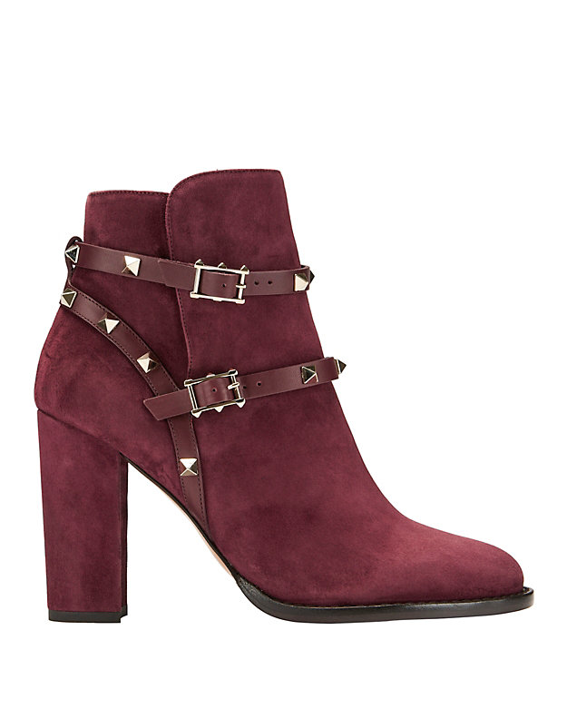 Valentino Rockstud Suede Ankle Boots - INTERMIX®
