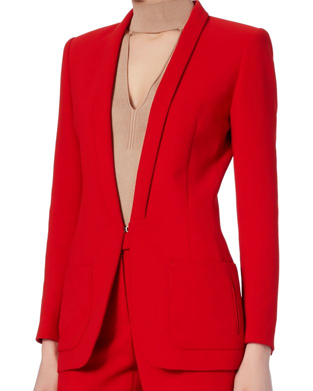 Barbara Bui Slim Lapel Classic Blazer: Red | Shop IntermixOnline.com