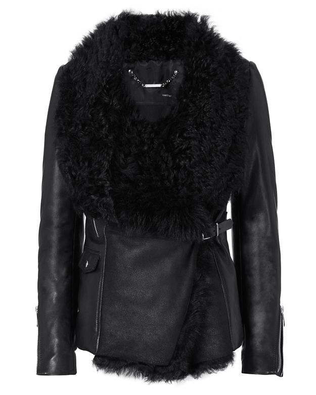 Barbara Bui Shearling Lamb/Leather Moto Jacket | Shop IntermixOnline.com