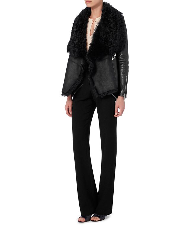 Barbara Bui Shearling Lamb/Leather Moto Jacket | Shop IntermixOnline.com