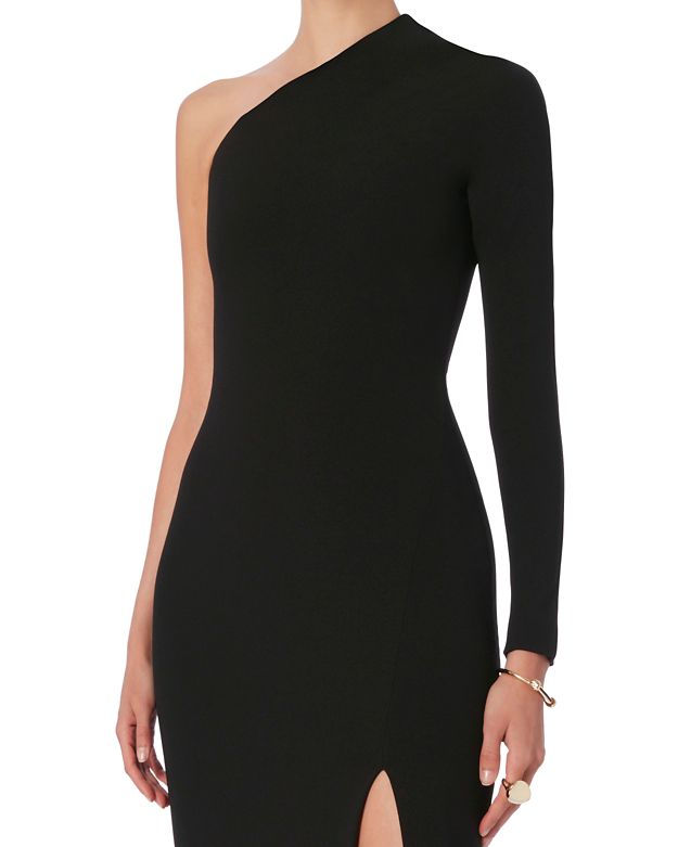 Solace London Nadia One Shoulder Gown: Black | Shop IntermixOnline.com