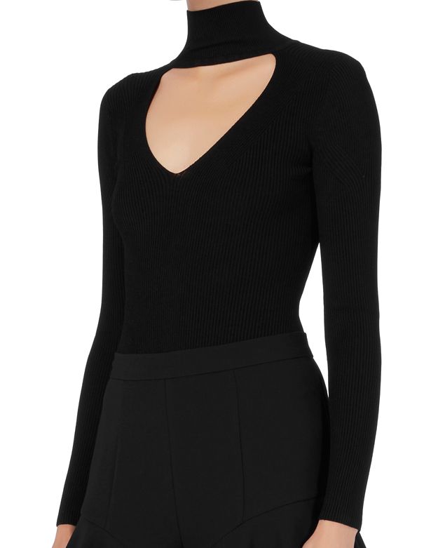 4 Stores In Stock: CUSHNIE ET OCHS Black Cutout Collar Bodysuit | ModeSens