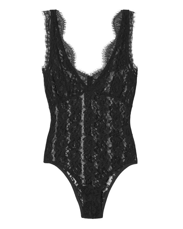 By Malene Birger Earlinna Lace Bodysuit: Black | Shop IntermixOnline.com