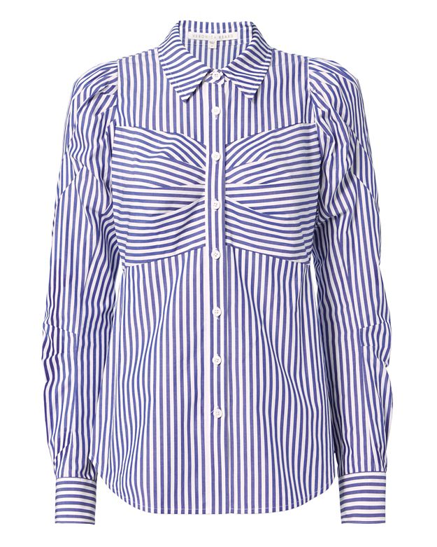 Veronica Beard Candice Pouf Sleeve Button-Down Shirt - INTERMIX®