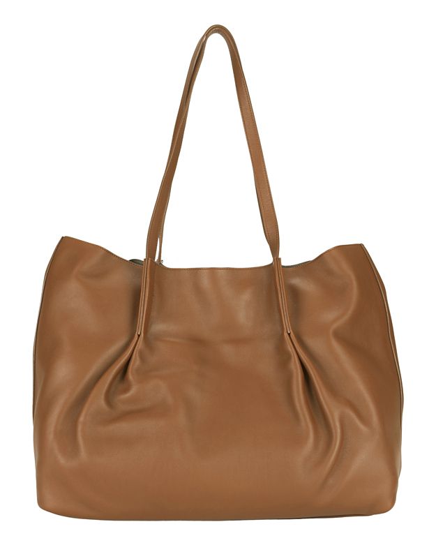 Nina Ricci Ondine Leather Pleated Tote: Brown | Shop IntermixOnline.com