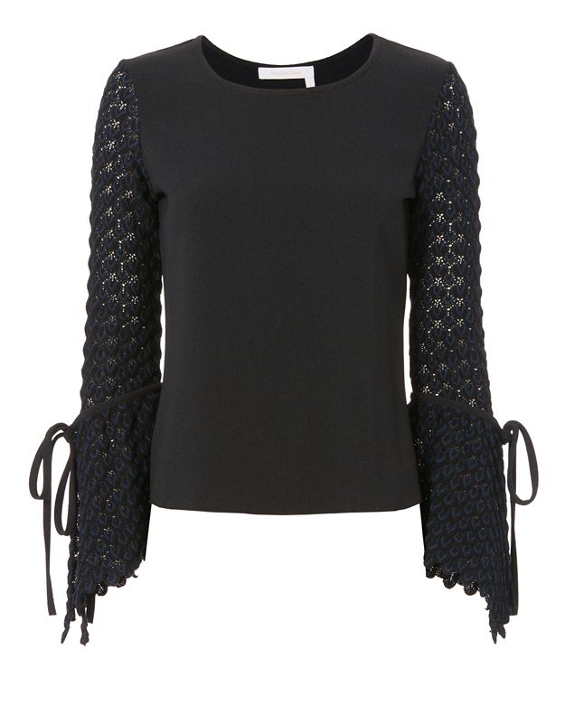 See By Chloé Flared Knit Sleeve Top - INTERMIX®
