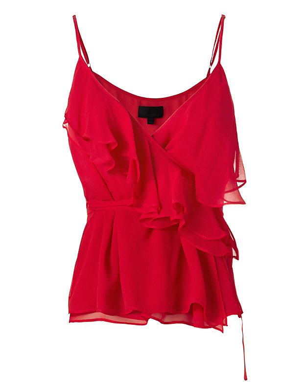 Exclusive for Intermix Lola Silk Wrap Blouse: Red | Shop IntermixOnline.com