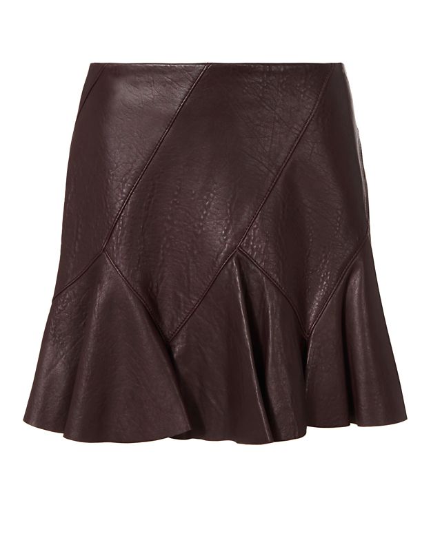 Derek Lam 10 Crosby Flared Leather Mini Skirt: Merlot | Shop ...