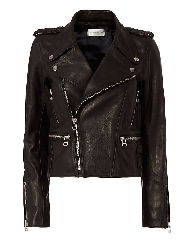 Faith Connexion Boxy Leather Jacket: Black | Shop IntermixOnline.com